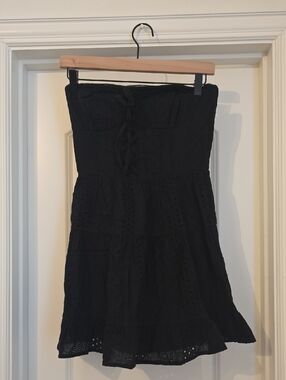 Edikted Black Strapless Eyelet Dress
